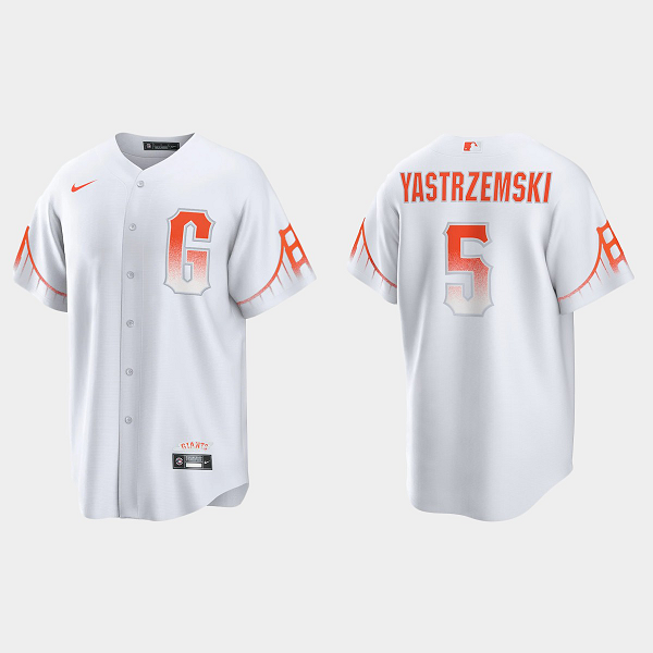 Men's San Francisco Giants #5 Mike Yastrzemsk White 2021 City Connect Jersey