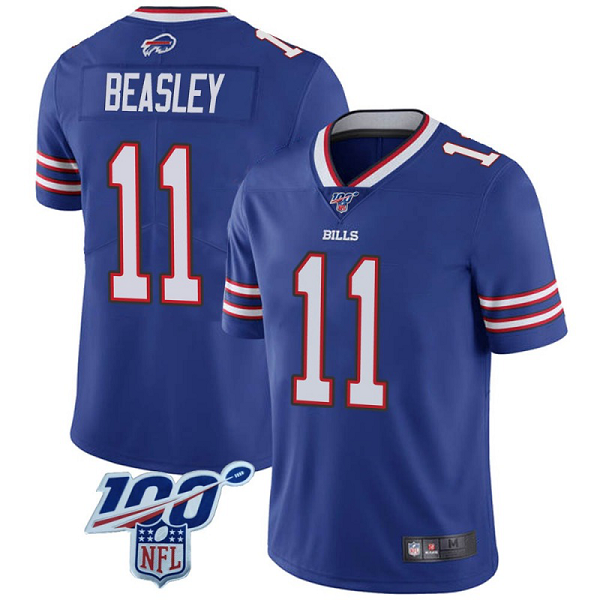 Men's #11 Cole Beasley Buffalo Bills 100th Vapor Royal Limited Jersey