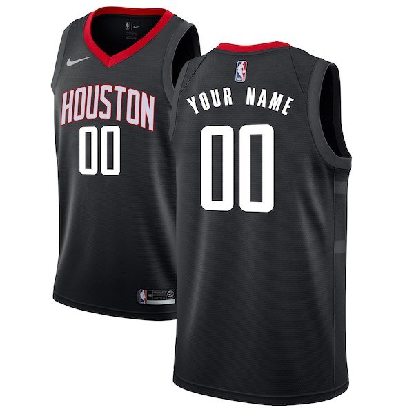 Men's Nike Houston Rockets Black Swingman Custom Jersey - Statement Edition