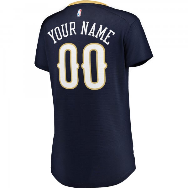 Women's New Orleans Pelicans Fanatics Navy Fast Break Custom Jersey - Icon Edition