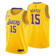 Men's Los Angeles Lakers #15 Austin Reaves Yellow Swingman City Edition NBA Jersey