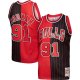 Men's Chicago Bulls Mitchell & Ness Red/Black Big & Tall Hardwood Classics 1995/96 Split Swingman Jersey