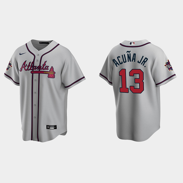 Men's Atlanta Braves #13 Ronald Acuna Jr. Gray 2021 MLB All-Star Jersey