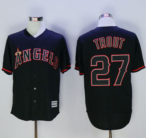 Los Angeles Angels of Anaheim #27 Mike Trout Black New Cool Base Fashion Stitched MLB Jersey