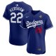 Men's #22 Los Angeles Dodgers Clayton Kershaw Nike Royal 2024 World Series Alternate Elite Player Jersey