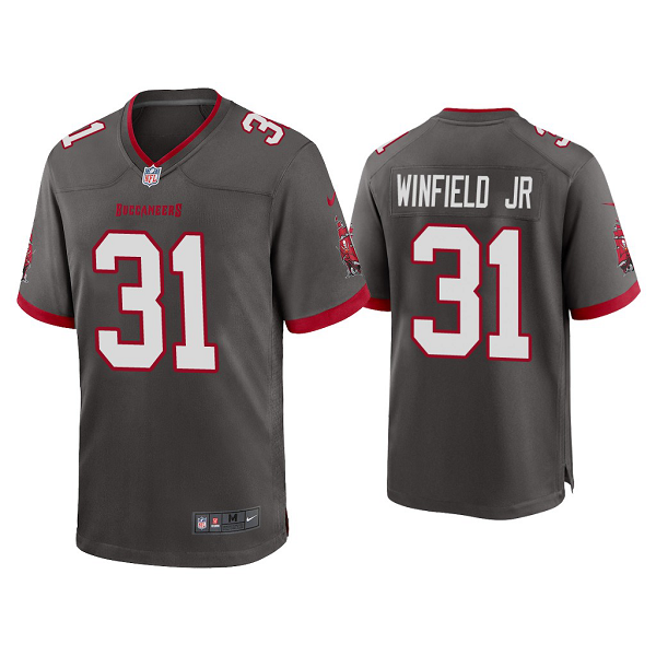 Men's #31 Antoine Winfield Jr. Tampa Bay Buccaneers Pewter 2020 NFL Draft Alternate Game Jersey