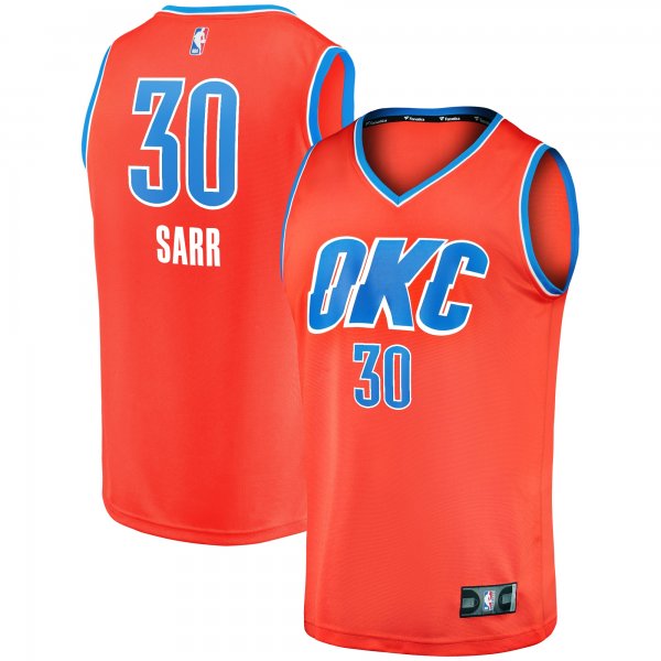 Youth Oklahoma City Thunder Olivier Sarr Fanatics Orange Fast Break Replica Player Jersey - Statement Edition