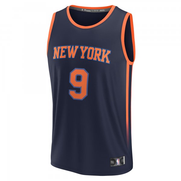 Men's New York Knicks RJ Barrett Fanatics Navy Fast Break Replica Player Jersey - Statement Edition