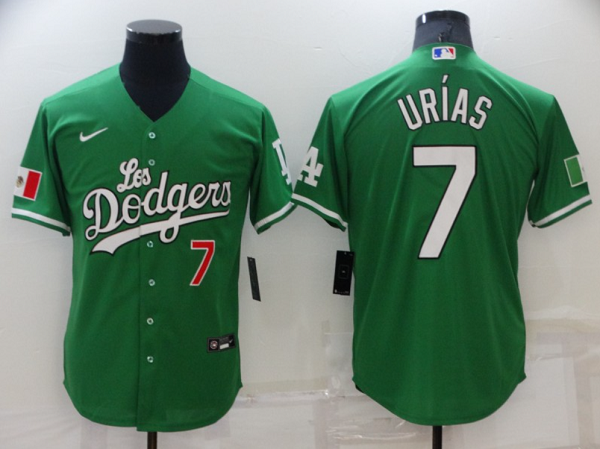 Men's Los Angeles Dodgers #7 Julio Urias Green Stitched Baseball MLB Jersey