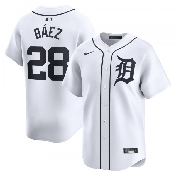 Men's Detroit Tigers Javier Baez Nike White Home Limited Player Jersey