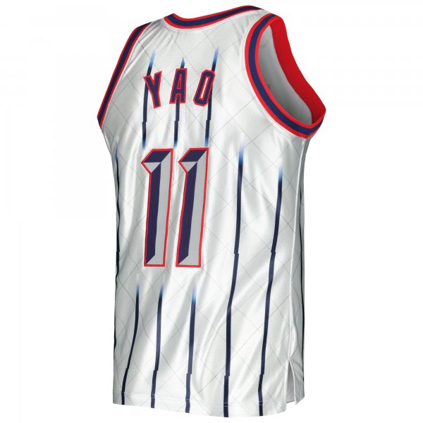 Men's Houston Rockets Yao Ming Mitchell & Ness Platinum 2002/03 Hardwood Classics 75th Anniversary Swingman Jersey