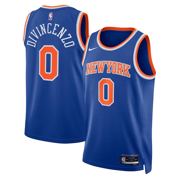 Youth New York Knicks #0 Donte DiVincenzo Blue Unisex Nike Icon Edition Swingman NBA jersey