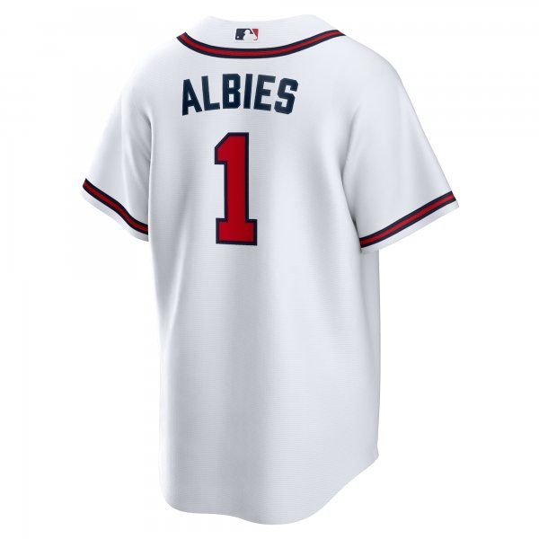 Men's Atlanta Braves Ozzie Albies Nike White Home Replica Player Name Jersey