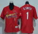 St. Louis Cardinals #1 Ozzie Smith Red Flexbase Women's Stitched MLB Jersey