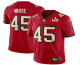 Men's Tampa Bay Buccaneers #45 Devin White Red 2021 Super Bowl LV Vapor Untouchable Stitched Nike Limited NFL Jersey