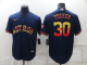 Men's Houston Astros #30 Kyle Tucker Navy Blue Rainbow Stitched MLB Cool Base Nike Jersey