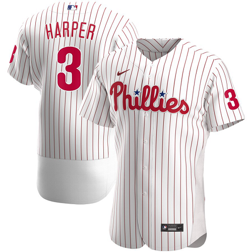 Men's Nike Philadelphia Phillies #3 Bryce Harper White Home 2020 Player MLB Jersey