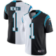 Men's Carolina Panthers #1 Cam Newton Black White Split Vapor Untouchable Stitched Limited NFL Jersey