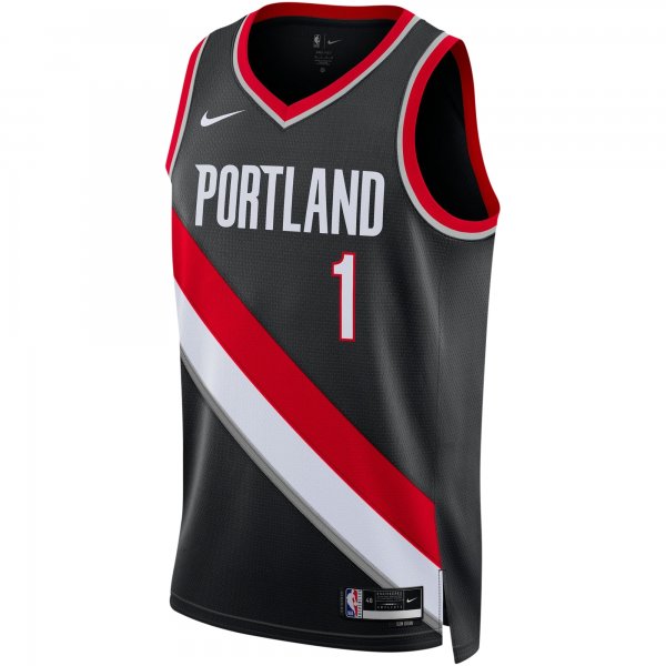 Unisex Portland Trail Blazers Anfernee Simons Nike Black Swingman Jersey - Icon Edition