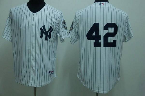 New York Yankees #42 Mariano Rivera Stitched White MLB Jersey