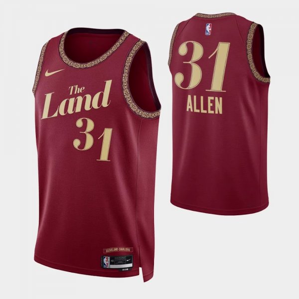 2023-24 City Edition Cleveland Cavaliers #31 Jarrett Allen Red Swingman Jersey