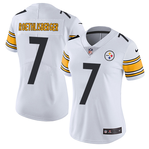 Nike Pittsburgh Steelers #7 Ben Roethlisberger White Women's Stitched NFL Vapor Untouchable Limited Jersey