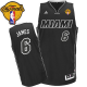 Men's Revolution 30 Miami Heat #6 LeBron James Black/White Finals Patch Stitched NBA Jersey