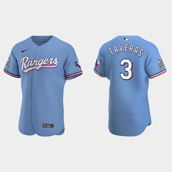 Men's Texas Rangers #3 Leody Taveras Light Blue Alternate Flex Base MLB Jersey