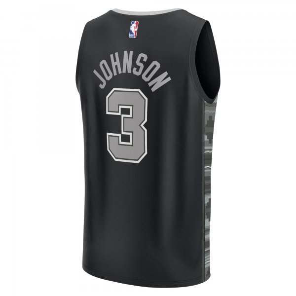 Men's San Antonio Spurs Keldon Johnson Fanatics Black Fast Break Replica Player Jersey - Statement Edition