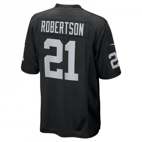 Men's Las Vegas Raiders Amik Robertson Nike Black Team Game Jersey