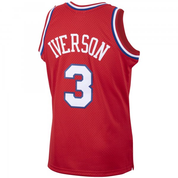 Men's Philadelphia 76ers Allen Iverson Mitchell & Ness Red 2001/02 Hardwood Classics Swingman Jersey