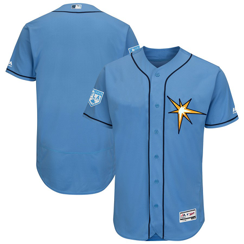 Men's Tampa Bay Rays Majestic Blank Light Blue 2019 Spring Training Flex Base Team MLB Jersey