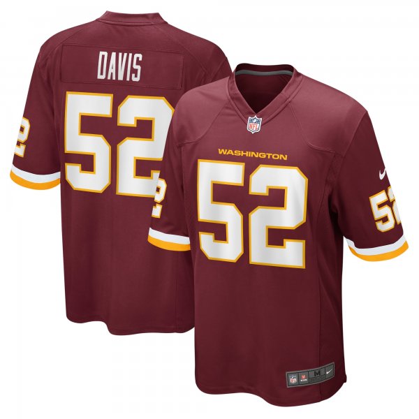 Men's Washington Football Team Jamin Davis Nike Burgundy 2021 NFL Draft First Round Pick Game Jersey