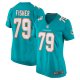 Women's Miami Dolphins Eric Fisher Nike Aqua Home Game Player Jersey