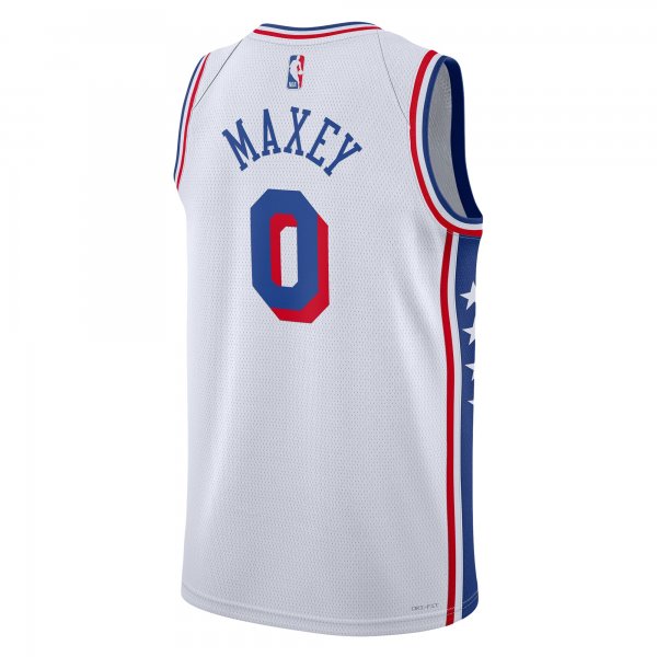 Unisex Philadelphia 76ers Tyrese Maxey Nike White Swingman Jersey - Association Edition