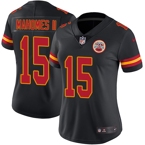 Nike Kansas City Chiefs #15 Patrick Mahomes II Black Women's Stitched NFL Limited Rush Jersey