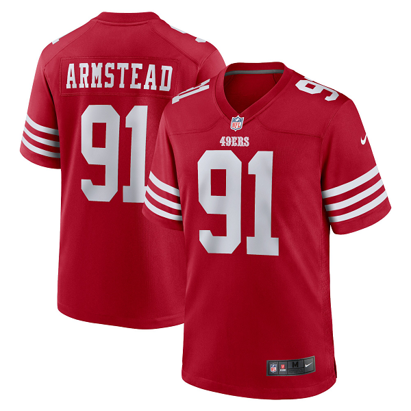 Men's San Francisco 49ers Arik Armstead Nike Scarlet Player Game Jersey-(2022 New Style)