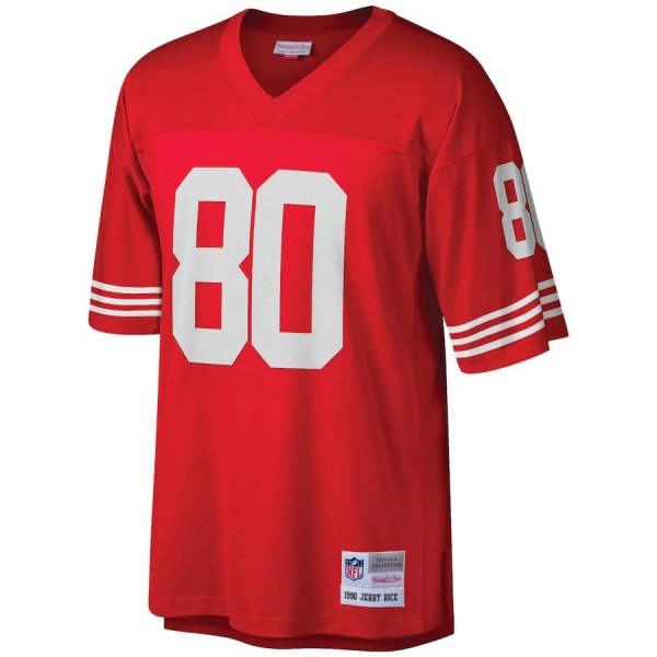 Men's San Francisco 49ers Jerry Rice Mitchell & Ness Scarlet Big & Tall 1990 Retired Player Replica Jersey