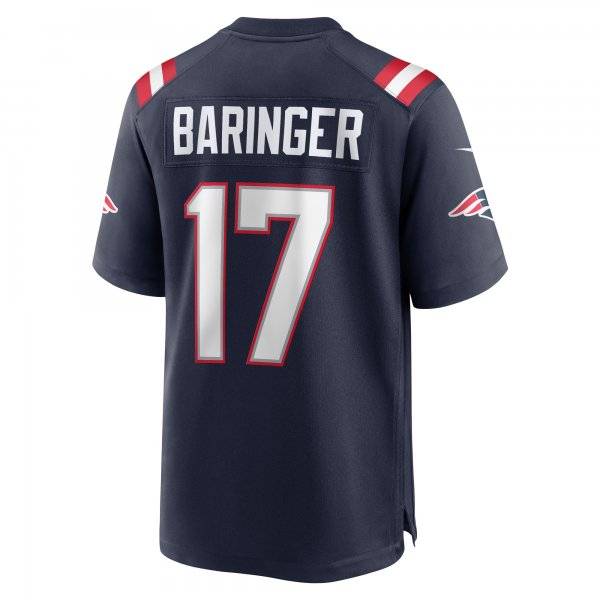 Men's New England Patriots Bryce Baringer Nike  Navy Team Game Jersey