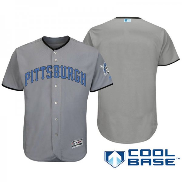 Pittsburgh Pirates Gray Majestic 2016 Father's Day Cool Base Jersey