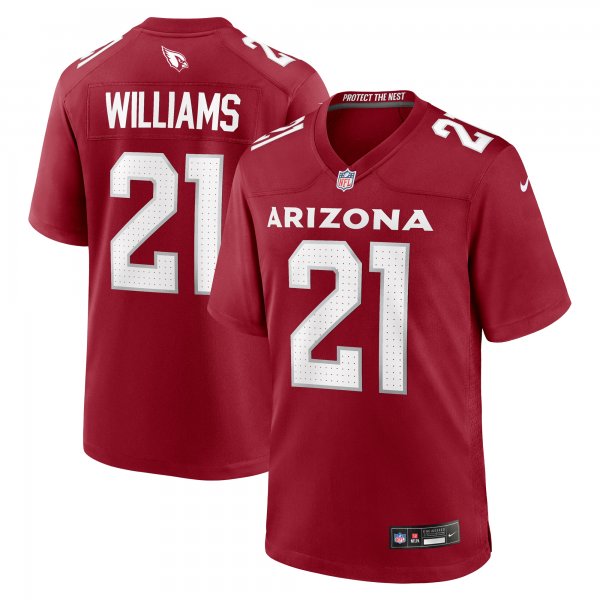 Men's Arizona Cardinals Garrett Williams Nike  Cardinal  Game Jersey