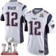 Nike New England Patriots #12 Tom Brady White Super Bowl LI 51 Youth Stitched NFL Limited Jersey