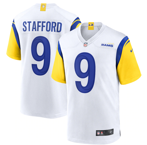 Men's Nike Los Angeles Rams #9 Matthew Stafford White NFL Vapor Limited Jersey