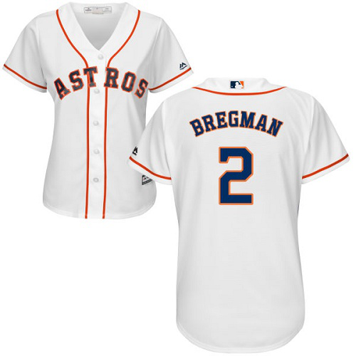 Houston Astros #2 Alex Bregman White Home Women's Stitched MLB Jersey