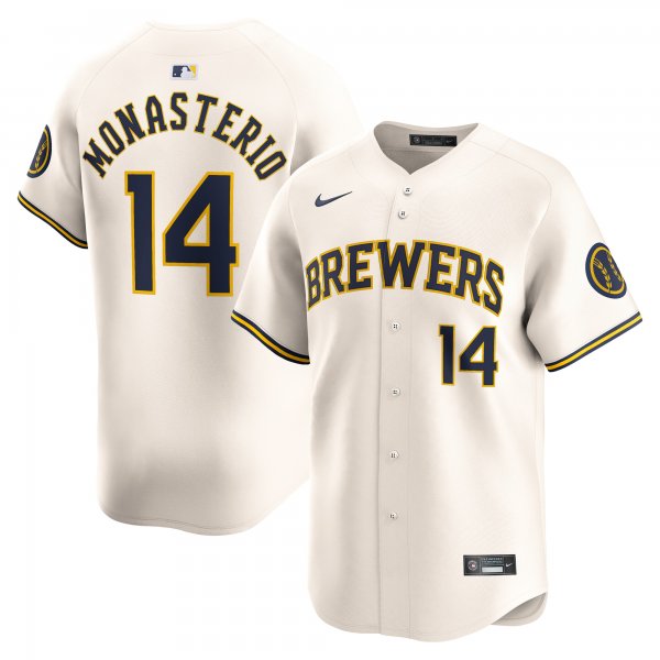 Men's Milwaukee Brewers Andruw Monasterio Nike Cream Home Limited Player Jersey