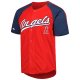 Men's Los Angeles Angels Stitches Red Button-Down Raglan Fashion Jersey