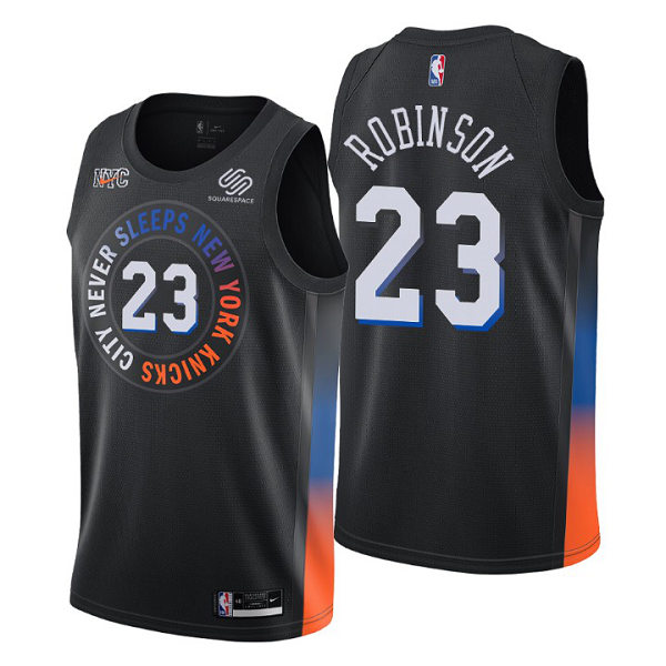 Men's New York Knicks #23 Derrick Rose Black Swingman City Edition NBA Jersey