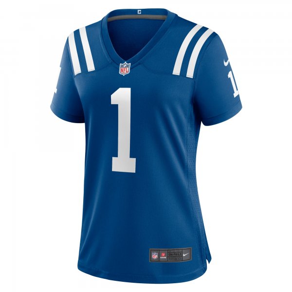 Women's Indianapolis Colts Number 1 Mom Nike Royal Game Jersey