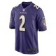 Men's Baltimore Ravens Nate Wiggins Nike Purple 2024 NFL Draft First Round Pick Player Game Jersey