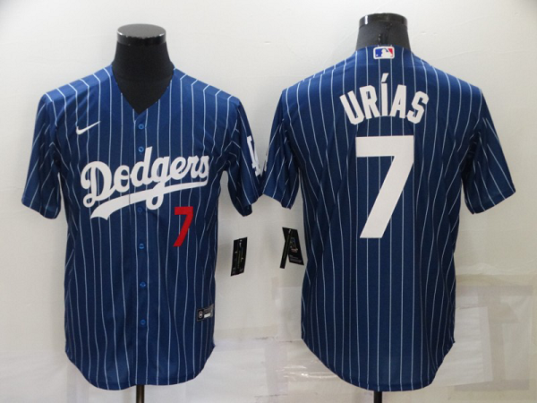 Men's Nike Los Angeles Dodgers #7 Julio Urias Blue Stitched MLB Cool Base Jersey